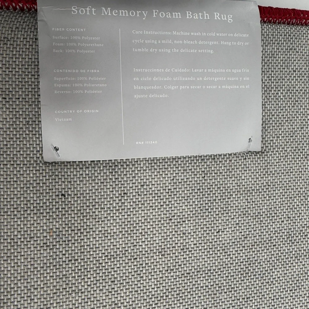 Red Bow Soft Memory Foam Accent Bath Rug 21X34”